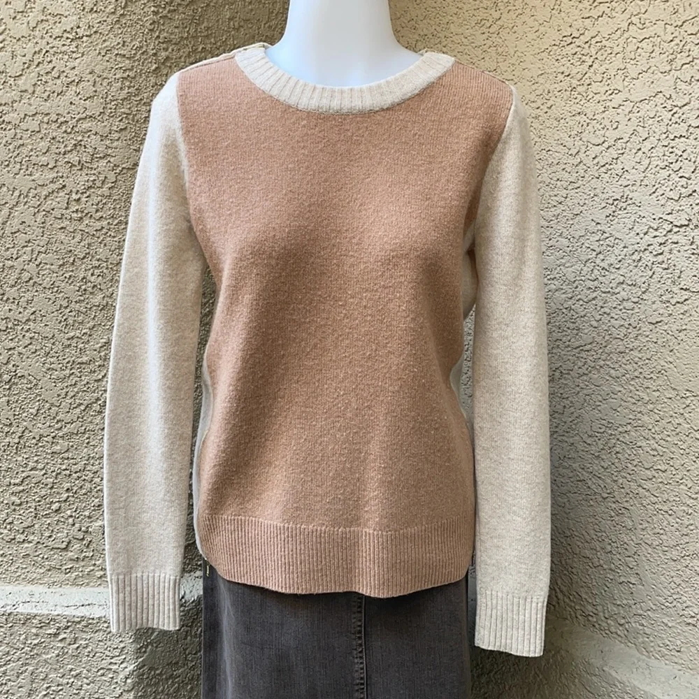 Cream/light brown J. Crew wool sweater